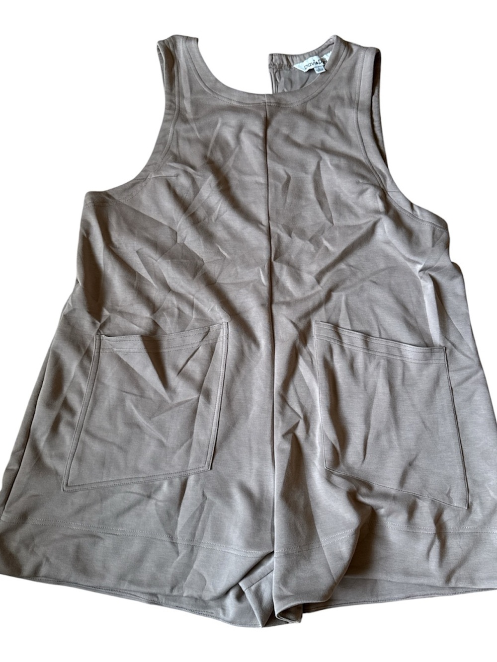 Davi & Dani Taupe tank Pocket Romper